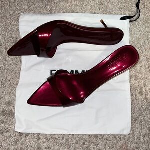 La Femme Burgundy Heels